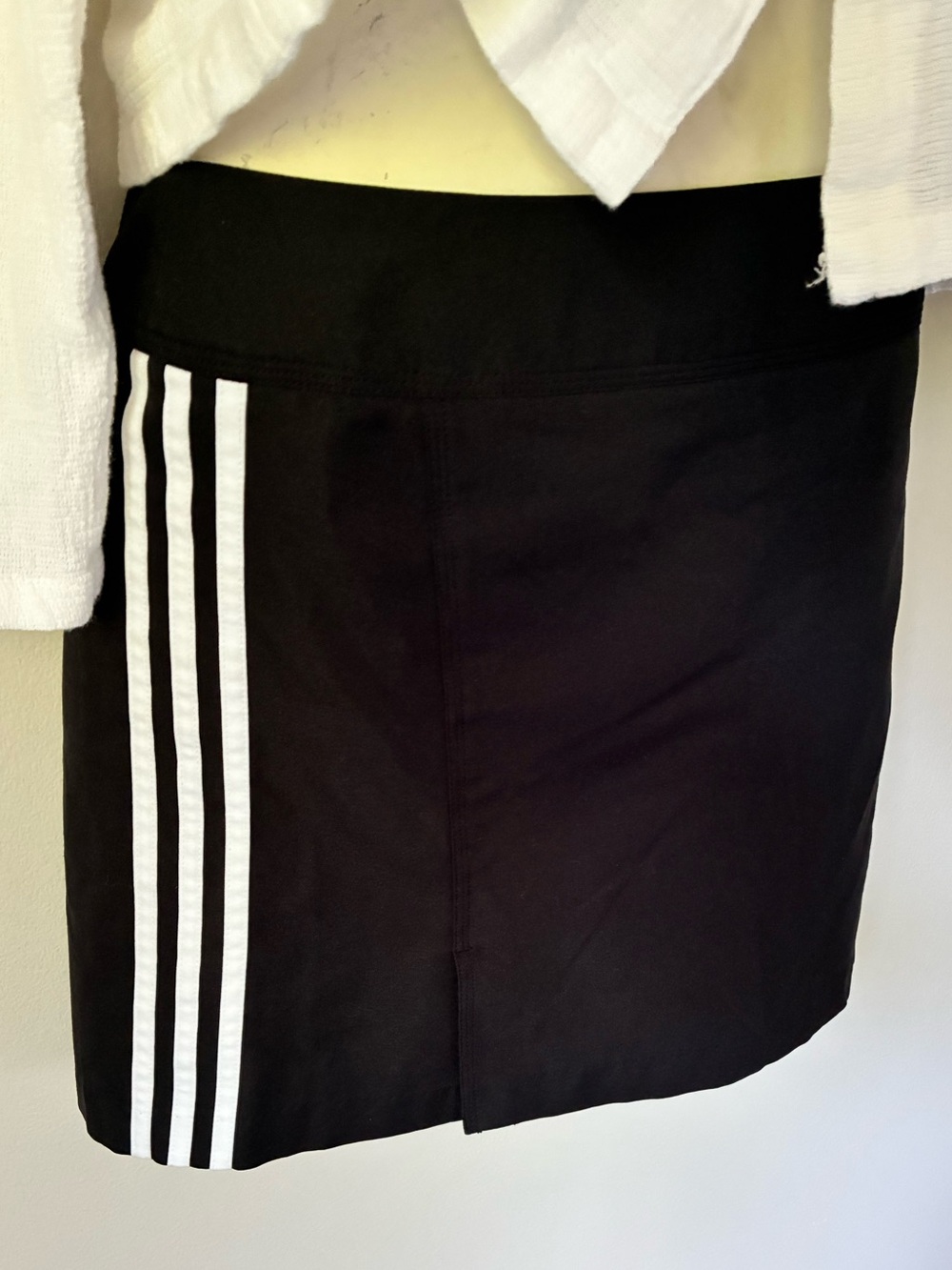 adidas Black Mini Skirt with White Three-Stripe Side Detail